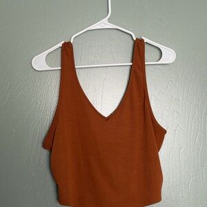 SHEIN Rust V-Neck Tank Top